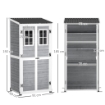 CASETTA DA GIARDINO IN LEGNO CON RIPIANI REGOLABILI DUE PORTE CON BLOCCO E FINESTRE 91X69X185/192 CM GRIGIO