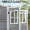 CASETTA DA GIARDINO IN LEGNO CON RIPIANI REGOLABILI DUE PORTE CON BLOCCO E FINESTRE 91X69X185/192 CM GRIGIO