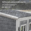 CASETTA DA GIARDINO IN LEGNO CON RIPIANI REGOLABILI DUE PORTE CON BLOCCO E FINESTRE 91X69X185/192 CM GRIGIO