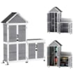 CASETTA DA GIARDINO E ARMADIO ESTERNO CON TETTO APRIBILE IN LEGNO PORTE CON BLOCCO 89X51X182 CM GRIGIO CHIARO