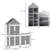 CASETTA DA GIARDINO E ARMADIO ESTERNO CON TETTO APRIBILE IN LEGNO PORTE CON BLOCCO 89X51X182 CM GRIGIO CHIARO