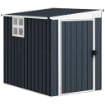 CASETTA DA GIARDINO IN ACCIAIO 1.2X1.9 M CON PORTA BLOCCABILE E PRESE D'ARIA GRIGIO SCURO