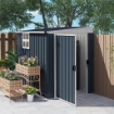 CASETTA DA GIARDINO IN ACCIAIO 1.2X1.9 M CON PORTA BLOCCABILE E PRESE D'ARIA GRIGIO SCURO
