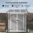 CASETTA DA GIARDINO IN RESINA CON PAVIMENTO 2 PORTE CON BLOCCO FINESTRA 1.8X1.8M GRIGIO