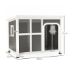 CASETTA PER CANI CON FINESTRELLE E INGRESSO A TENDA IN LEGNO DI ABETE 90X62X71 CM GRIGIO CHIARO