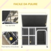 CASETTA PER CANI CON FINESTRELLE E INGRESSO A TENDA IN LEGNO DI ABETE 90X62X71 CM GRIGIO CHIARO