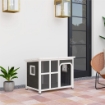 CASETTA PER CANI CON FINESTRELLE E INGRESSO A TENDA IN LEGNO DI ABETE 90X62X71 CM GRIGIO CHIARO