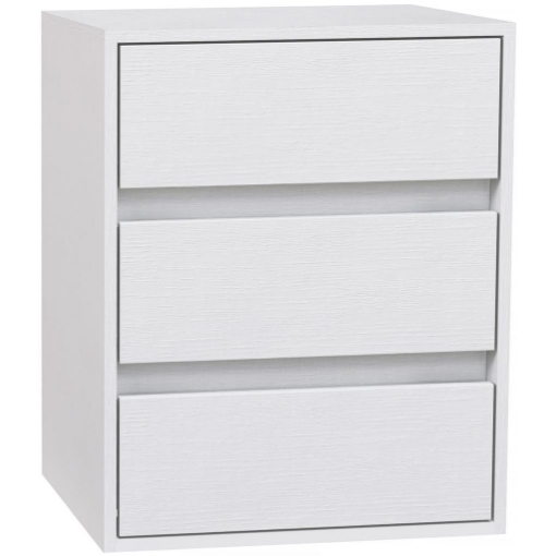 CASSETTIERA 3 CASSETTI MODERNA IN LEGNO BIANCO 40X30X50.5 CM