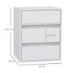 CASSETTIERA 3 CASSETTI MODERNA IN LEGNO BIANCO 40X30X50.5 CM