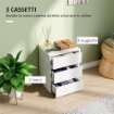 CASSETTIERA 3 CASSETTI MODERNA IN LEGNO BIANCO 40X30X50.5 CM