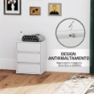 CASSETTIERA 3 CASSETTI MODERNA IN LEGNO BIANCO 40X30X50.5 CM