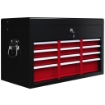 CASSETTA PER ATTREZZI 6 CASSETTI IN ACCIAIO CON SERRATURA 60X26X34 CM NERO E ROSSO