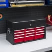 CASSETTA PER ATTREZZI 6 CASSETTI IN ACCIAIO CON SERRATURA 60X26X34 CM NERO E ROSSO