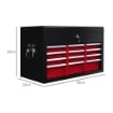 CASSETTA PER ATTREZZI 6 CASSETTI IN ACCIAIO CON SERRATURA 60X26X34 CM NERO E ROSSO