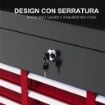 CASSETTA PER ATTREZZI 6 CASSETTI IN ACCIAIO CON SERRATURA 60X26X34 CM NERO E ROSSO