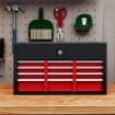 CASSETTA PER ATTREZZI 6 CASSETTI IN ACCIAIO CON SERRATURA 60X26X34 CM NERO E ROSSO