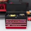 CASSETTA PER ATTREZZI 6 CASSETTI IN ACCIAIO CON SERRATURA 60X26X34 CM NERO E ROSSO