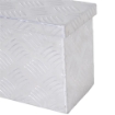 CASSETTA PORTAUTENSILI DA 2 KG CON CHIUSURA A CHIAVE IN LAMIERA DI ALLUMINIO 50X15.5X20.5 CM ARGENTO