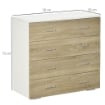CASSETTIERA 4 CASSETTI IN LEGNO E MANIGLIE IN ALLUMINIO 76X35X72CM BIANCO E ROVERE