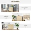CASSETTIERA 4 CASSETTI IN LEGNO E MANIGLIE IN ALLUMINIO 76X35X72CM BIANCO E ROVERE