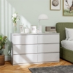 CASSETTIERA 6 CASSETTI PER CAMERA DA LETTO IN LEGNO CON GUIDE IN METALLO 120X39X75 CM BIANCO