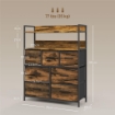 CASSETTIERA 7 CASSETTI RIMOVIBILI CON 2 RIPIANI INDUSTRIALE IN LEGNO E ACCIAIO 79X29X101 CM MARRONE E NERO