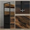 CASSETTIERA 7 CASSETTI RIMOVIBILI CON 2 RIPIANI INDUSTRIALE IN LEGNO E ACCIAIO 79X29X101 CM MARRONE E NERO