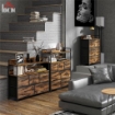 CASSETTIERA 7 CASSETTI RIMOVIBILI CON 2 RIPIANI INDUSTRIALE IN LEGNO E ACCIAIO 79X29X101 CM MARRONE E NERO
