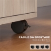 CASSETTIERA DA UFFICIO PORTADOCUMENTI CON RIPIANO APERTO E 2 CASSETTI IN LEGNO E METALLO 40X35X60 CM ROVERE