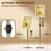 CAVALLETTO ESPOSITORE POSTER A3 CON ALTEZZA E INCLINAZIONE REGOLABILI ACCIAIO E ALLUMINIO ARGENTO 45X30X135 CM 