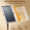 CAVALLETTO ESPOSITORE POSTER A3 CON ALTEZZA E INCLINAZIONE REGOLABILI ACCIAIO E ALLUMINIO ARGENTO 45X30X135 CM 
