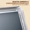 CAVALLETTO ESPOSITORE POSTER A3 CON ALTEZZA E INCLINAZIONE REGOLABILI ACCIAIO E ALLUMINIO ARGENTO 45X30X135 CM 