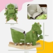 CAVALLO A DONDOLO PER BAMBINI 18-36 MESI A DINOSAURO CON SUONI E RIVESTIMENTO MORBIDO 62X33X45 CM VERDE