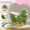 CAVALLO A DONDOLO PER BAMBINI 18-36 MESI A DINOSAURO CON SUONI E RIVESTIMENTO MORBIDO 62X33X45 CM VERDE