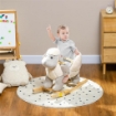 CAVALLO A DONDOLO PER BAMBINI 1-3 ANNI A FORMA DI PECORELLA CON SUONI E RIVESTIMENTO MORBIDO 68X35X55 CM GRIGIO