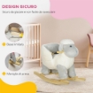 CAVALLO A DONDOLO PER BAMBINI 1-3 ANNI A FORMA DI PECORELLA CON SUONI E RIVESTIMENTO MORBIDO 68X35X55 CM GRIGIO