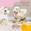 CAVALLO A DONDOLO PER BAMBINI 1-3 ANNI A FORMA DI PECORELLA CON SUONI E RIVESTIMENTO MORBIDO 68X35X55 CM GRIGIO
