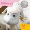 CAVALLO A DONDOLO PER BAMBINI 1-3 ANNI A FORMA DI PECORELLA CON SUONI E RIVESTIMENTO MORBIDO 68X35X55 CM GRIGIO