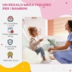 CAVALLO A DONDOLO PER BAMBINI 1-3 ANNI A FORMA DI PECORELLA CON SUONI E RIVESTIMENTO MORBIDO 68X35X55 CM GRIGIO