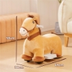 CAVALLO CAVALCABILE ELETTRICO 6V PER BAMBINI DA 18-36 MESI CON RUOTE IN PU E MUSICA 69X34X53 CM MARRONE