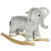 CAVALLO A DONDOLO PER BAMBINI 2-4 ANNI A FORMA DI ELEFANTE CON SUONI E RIVESTIMENTO MORBIDO 64.5X31X52 CM GRIGIO