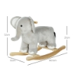 CAVALLO A DONDOLO PER BAMBINI 2-4 ANNI A FORMA DI ELEFANTE CON SUONI E RIVESTIMENTO MORBIDO 64.5X31X52 CM GRIGIO