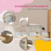 CAVALLO A DONDOLO PER BAMBINI 2-4 ANNI A FORMA DI ELEFANTE CON SUONI E RIVESTIMENTO MORBIDO 64.5X31X52 CM GRIGIO