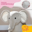 CAVALLO A DONDOLO PER BAMBINI 2-4 ANNI A FORMA DI ELEFANTE CON SUONI E RIVESTIMENTO MORBIDO 64.5X31X52 CM GRIGIO