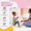 CAVALLO A DONDOLO PER BAMBINI 2-4 ANNI A UNICORNO CON SUONI E RIVESTIMENTO MORBIDO 63X33X56 CM BIANCO