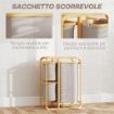 CESTINO PORTABIANCHERIA IN BAMBÙ CON 3 SACCHI E RIPIANI ESTRAIBILI IN TESSUTO 50X32X69.7 CM COLOR BAMBÙ E CREMA