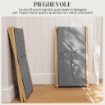 CESTO PORTABIANCHERIA PIEGHEVOLE 55L IN TESSUTO E TELAIO 41X41X64 CM IN BAMBÙ LEGNO E GRIGIO