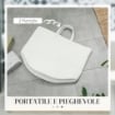 CESTO PORTABIANCHERIA DA 36L PORTATILE E PIEGHEVOLE CON MANICI IN COTONE NATURALE 38X45 CM CREMA