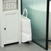 CESTO PORTABIANCHERIA DA 36L PORTATILE E PIEGHEVOLE CON MANICI IN COTONE NATURALE 38X45 CM CREMA