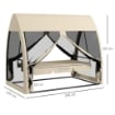 DONDOLO DA GIARDINO 2 IN 1 CONVERTIBILE IN LETTO CON CUSCINI E ZANZARIERA 240X140X197 CM CAFFÈ